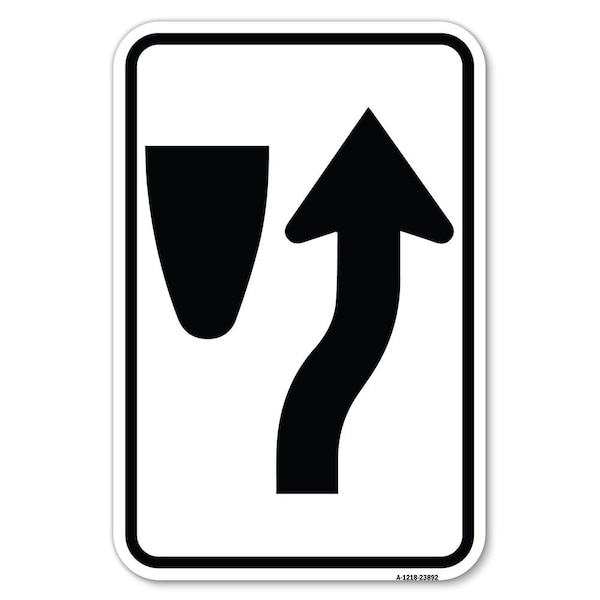 Signmission Keep Right Graphic Only Heavy-Gauge Aluminum Sign, 12" x 18", A-1218-23892 A-1218-23892 - main